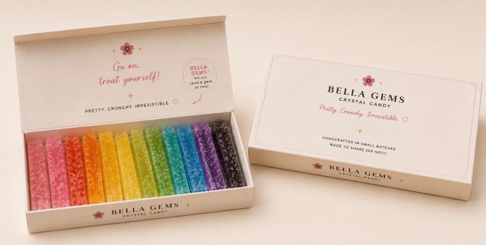 CRYSTAL STICKS. A rainbow you can actually eat.